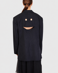 Pinstripe Cut-Outs Blazer